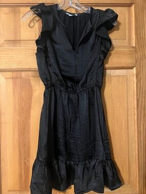 Steve Madden Black Ruffle Mini Dress